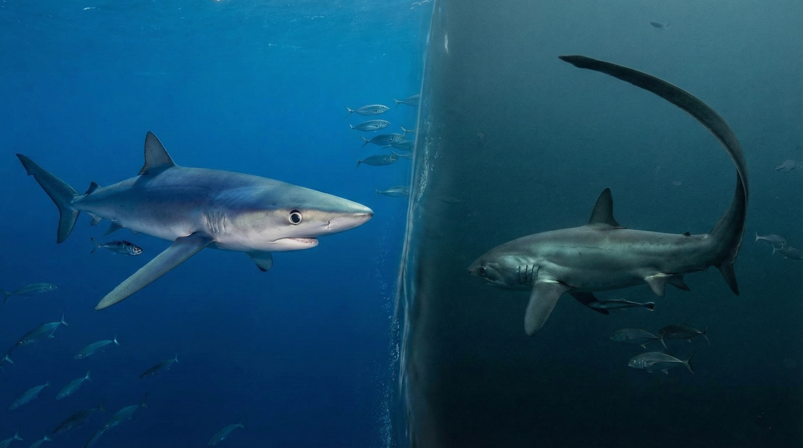 Tubarões azul e raposa